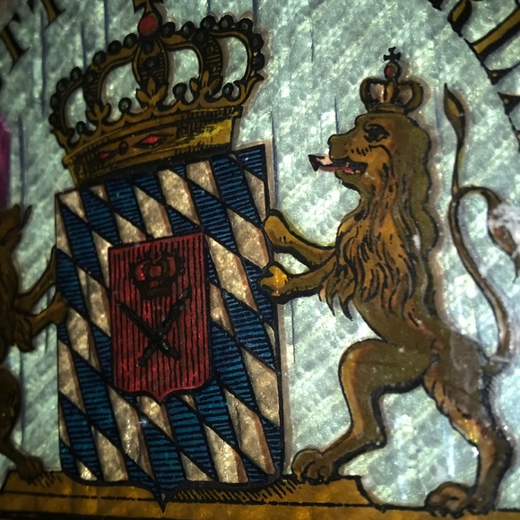 Vintage German Stained Glass Decor See Pics Info! - Picture 7 of 8